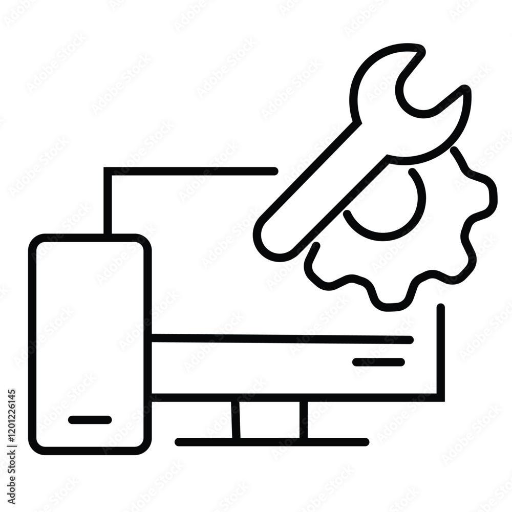 Poster computer system icon vector. software update icon isolated on white background.