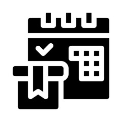 Calendar with Delivery Date glyph icon