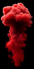 Abstract Red Smoke Cloud on Black Background