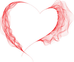 Line art Heart logo . Many swirled lines forming heart . Heart symbol  for your design.  Valentine's Day signs. Vector illustration.