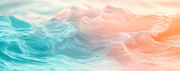 Ocean watercolor idea. A serene blend of colors depicting ocean waves and a peaceful underwater scene.
