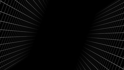 3D brutalism grid illustration, monochromatic black and white retro poster background