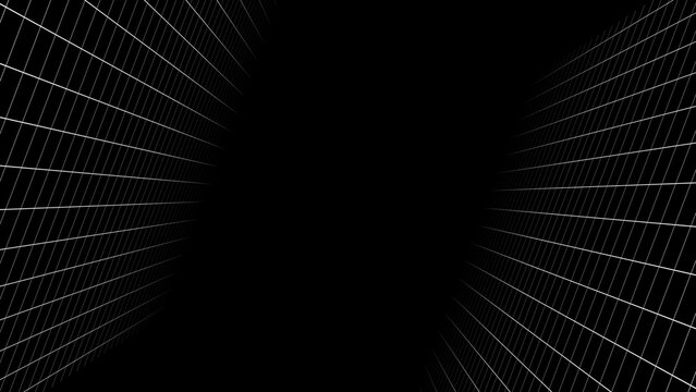 3D brutalism grid illustration, monochromatic black and white retro poster background