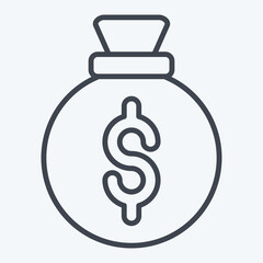 Icon Money. related to Retirement symbol. line style. design editable