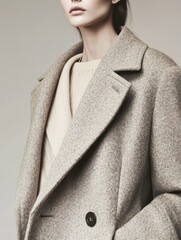 Wool Coat and Sweater in Neutral Tones Fashion