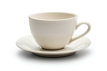 Obraz premium A white coffee cup sitting on top of a saucer