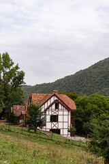 Traditional German framing house in the mountain