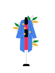 Stylish Outfit On Mannequin Stand In Flat Vector Illustration Symbolizing Fashion, Design, And Wardrobe Inspiration, Isolated On White Background
