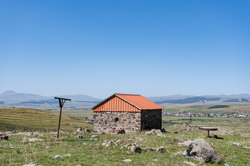 Obraz premium Medieval christian church in the mountains of Georgia