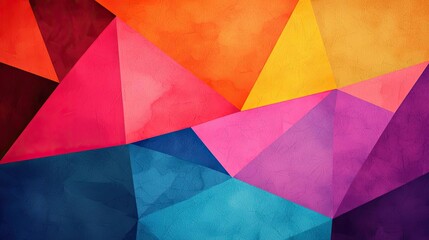 Polygon watercolor concept. Colorful geometric pattern with vibrant hues creating an abstract art background.