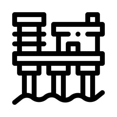 Oil rig line icon