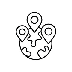 Global Location icon business vector concept stock graphic