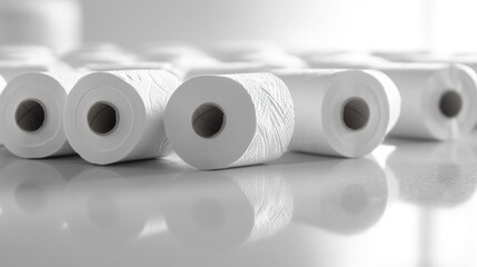 Thread spools on a flat surface, various sizes and textures