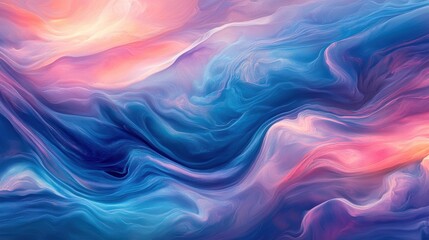Obraz premium Evoking serenity the gentle waves of color in a tranquil digital canvas