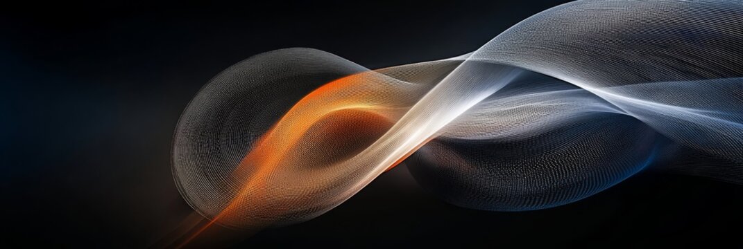 A sleek black canvas featuring vibrant parabolas scattered in random order, combining clarity with hyper-realistic artistry.
