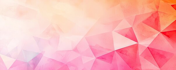 Obraz premium Polygon watercolor concept. A vibrant abstract geometric background with soft pastel hues and triangular shapes.