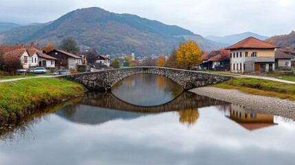 Autumn Bridge Reflection