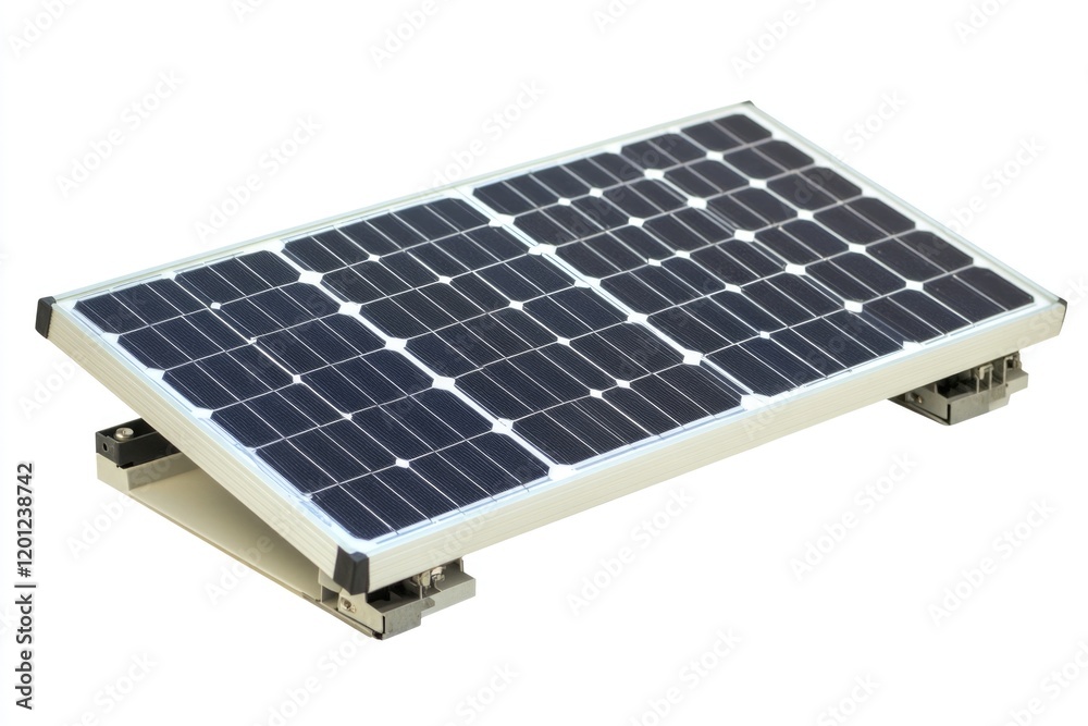 Poster close-up view of a solar panel on a white background