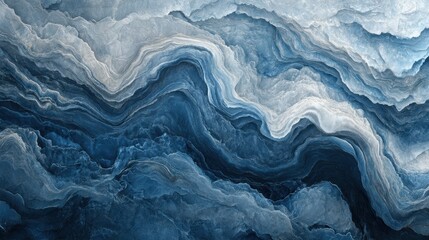 Obraz premium Wavy gray and blue textures contemporary digital artwork in gigapixel quality