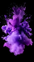Fototapeta premium Purple Ink Explosion: Abstract Art with Color Swirls