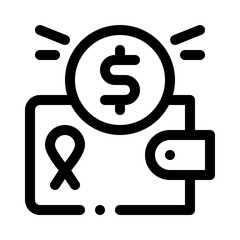 Charity Wallet line icon