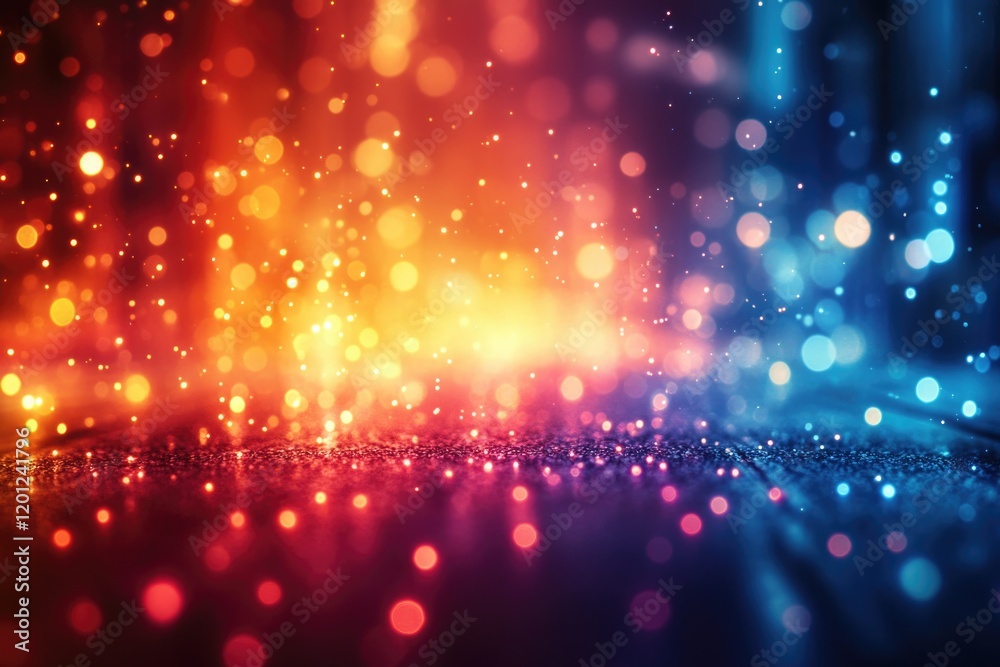 Aufkleber a blurry image of bright lights shining in a darkened room, ideal for use as a background or to repr