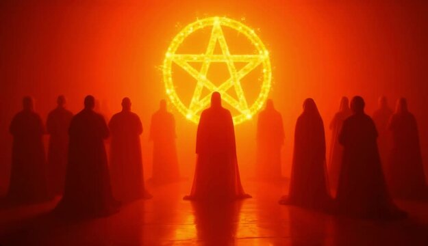 the secret room meeting of the illuminati performing a violent initiation ceremony. 4k video