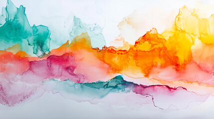Obraz premium Colorful abstract art piece showcasing vibrant hues of orange, teal, and pink in fluid patterns