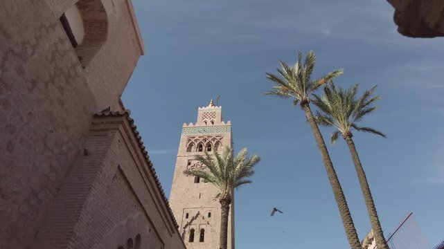 Africa, Morocco, Marrakech ,  Koutoubia islamic Mosque tourist attraction destination clo to Jemaa el Fna haritage  wordl 