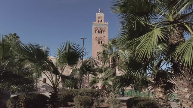 Africa, Morocco, Marrakech ,  Koutoubia islamic Mosque tourist attraction destination clo to Jemaa el Fna haritage  wordl 
