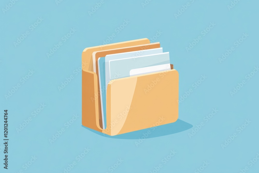 Poster A yellow folder containing three smaller folders, great for organizing and categorizing documents or files