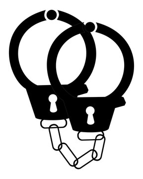 black handcuffs isolated on white clip art preview
