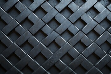 A close-up of a textured, woven pattern in dark tones, creating a visually striking and intricate design.