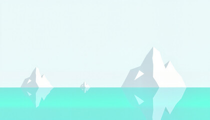 World Water Day Background Copy space Minimalist iceberg landscape on calm water