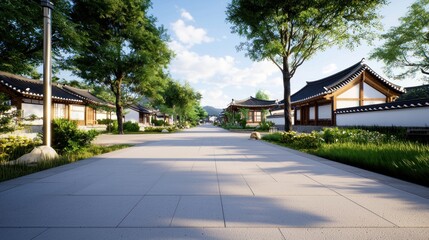 Obraz premium Serene Village Street