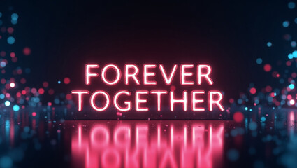 Glowing Neon Text Effect Featuring 'Forever Together' Typography