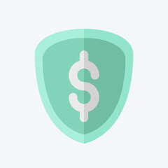 Fototapeta premium Icon Protection. related to Retirement symbol. flat style. design editable
