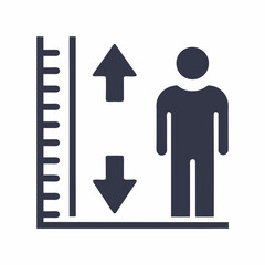 Height Measurement Icon Design.