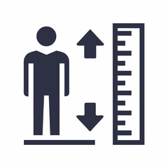 Height Measurement Icon Design.