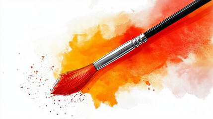Fototapeta premium paintbrush and paint