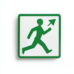 Emergency exit icon. Running person emergency exit sign isolated on white background
