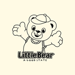 Adorable bear vector posing in a charming and playful style.