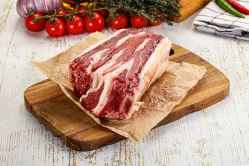 Raw beef ribs for cooking
