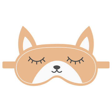 recommend clip art: Cute sleep mask with dog ears. Eye mask. Night rest accessory. Vector flat illustration