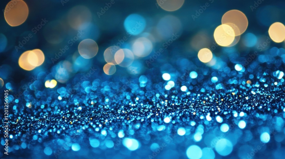 Poster sparkling blue glitter creates an enchanting abstract texture with shimmering lights in a beautiful 