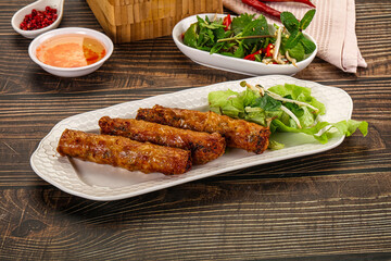 Fried Vietnamese spring roll with special sauce