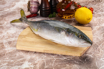 Raw Japanese Amberjack for cooking