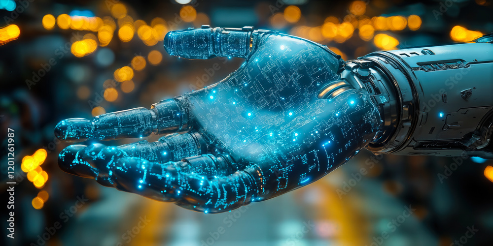 Poster ai-driven robotics and iot applications showcasing autonomous technology growth potential