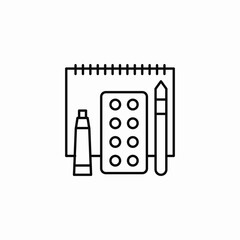 Notebook pencil writing paper icon vector sign