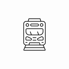 Obraz premium Train railway public transport icon vector sign